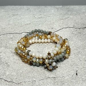 Multi-Strand Multi-Color Beaded Bracelet